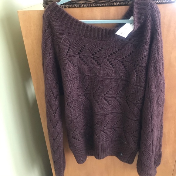 Abercrombie NWT Women Small Brown tie back sweater - Picture 8 of 10